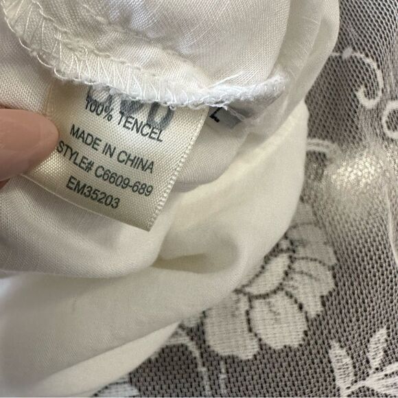 Anthropologie Cloth & Stone White Tencel Open Back Jumpsuit Sz Large - Picture 13 of 14